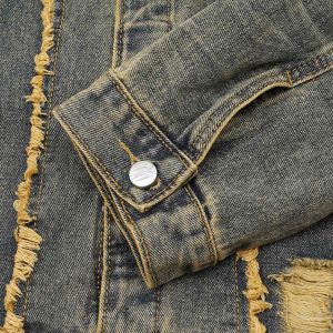 Concert Outfit Raw Edge Distressed Denim Jacket