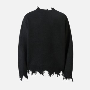 Concert Outfit Raw Edge Half-Zip Knitted Sweater