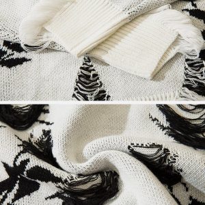 Concert Outfit Raw Edge Rose Sweater