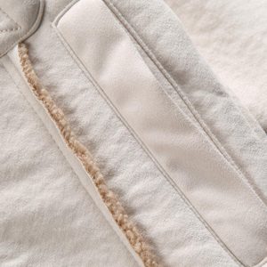 Concert Outfit Raw Edge Star Embroidered Fleece Jacket