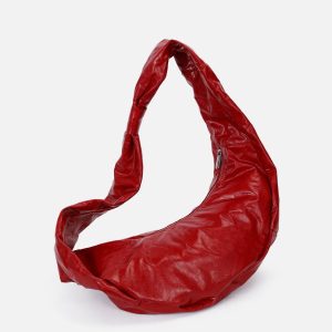 Concert Outfit Red Faux Leather Diagonal Bag