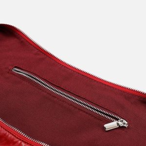 Concert Outfit Red Faux Leather Diagonal Bag