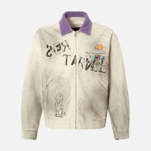 Concert Outfit Retro Badge Dirty Dye Detroit Jacket