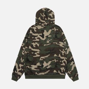 Concert Outfit Retro Camo Hoodie