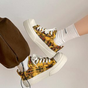 Concert Outfit Retro Canvas Irregular Sneakers