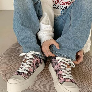 Concert Outfit Retro Canvas Irregular Sneakers