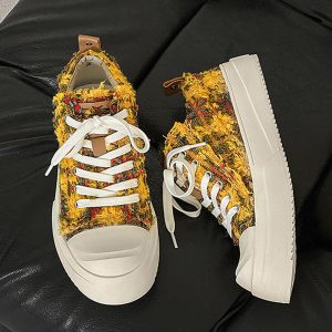 Concert Outfit Retro Canvas Irregular Sneakers