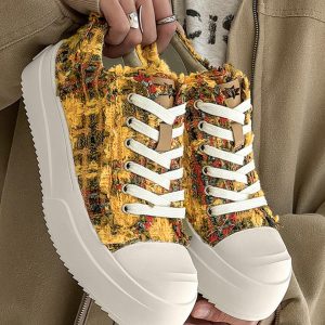 Concert Outfit Retro Canvas Irregular Sneakers