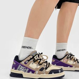 Concert Outfit Retro Cashew Flower Board Casual Shoes