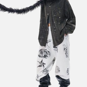 Concert Outfit Retro Cleanfit Plaid Shirt