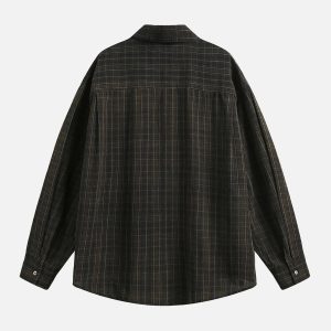 Concert Outfit Retro Cleanfit Plaid Shirt