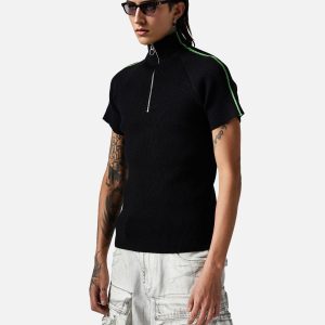 Concert Outfit Retro Cleanfit Quarter Zip- Up T-Shirt