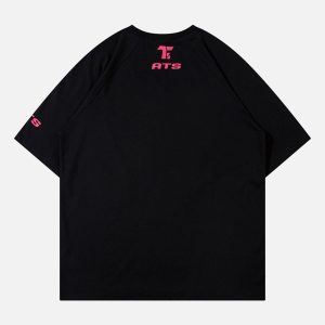 Concert Outfit Retro Color-Blocked Deconstructed Stitching Racing T-Shirt