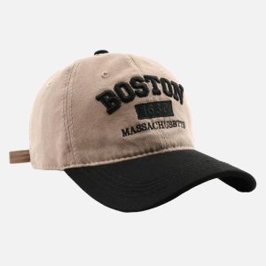 Concert Outfit Retro Colorblocked Monogrammed Embroidered Cap