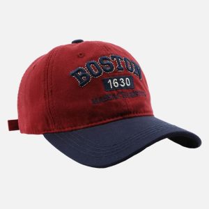 Concert Outfit Retro Colorblocked Monogrammed Embroidered Cap