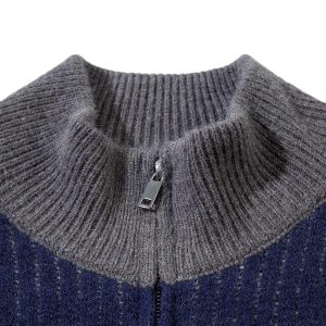 Concert Outfit Retro Contrast Color Cardigan Knitted Sweater