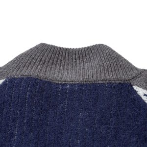 Concert Outfit Retro Contrast Color Cardigan Knitted Sweater