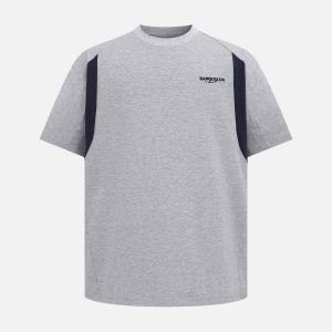 Concert Outfit Retro Contrast Color Embroidered Letter T-Shirt