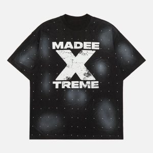 Concert Outfit Retro Crystal Letter T-Shirt