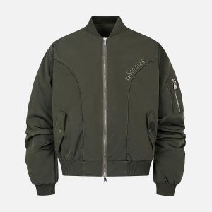 Concert Outfit Retro Deconstructed Bomber Jacket