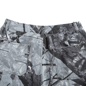Concert Outfit Retro Distressed Camouflage Workwear Hip-Hop Shorts
