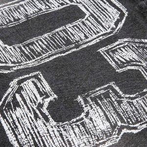 Concert Outfit Retro Distressed Washed Denim Hoodie