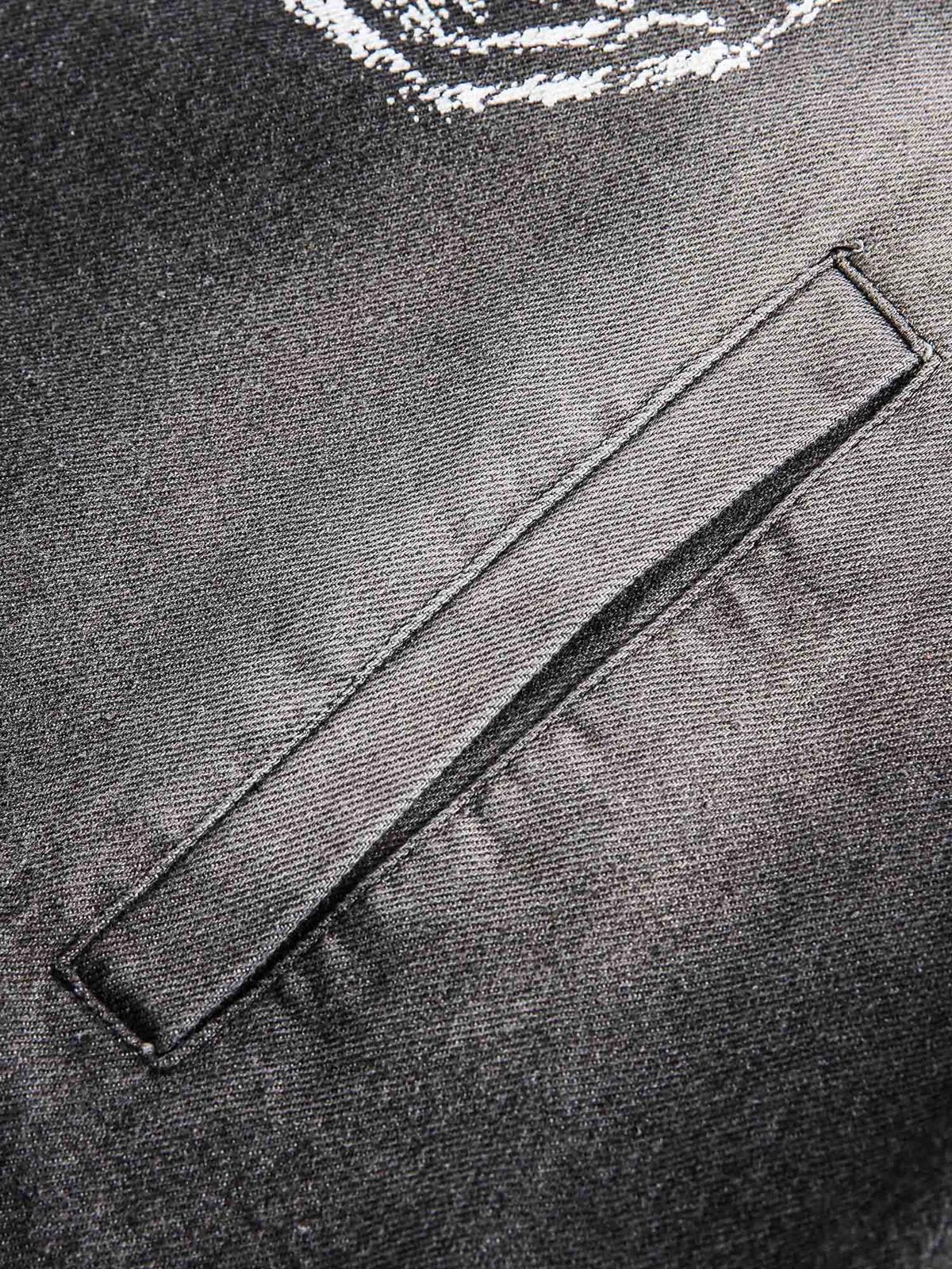 Concert Outfit Retro Distressed Washed Denim Hoodie Concert Outfit Retro Distressed Washed Denim Hoodie