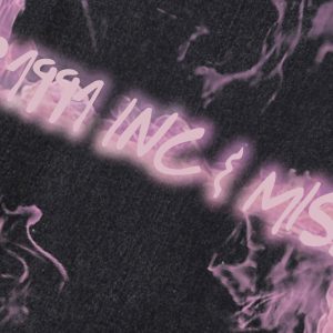 Concert Outfit Retro Distressed Washed Smoke Printed Vest