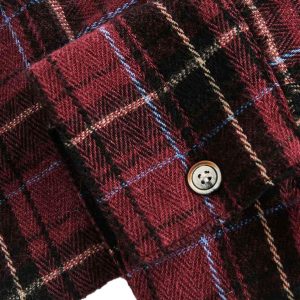 Concert Outfit Retro Faux Two-Piece Plaid Shirt