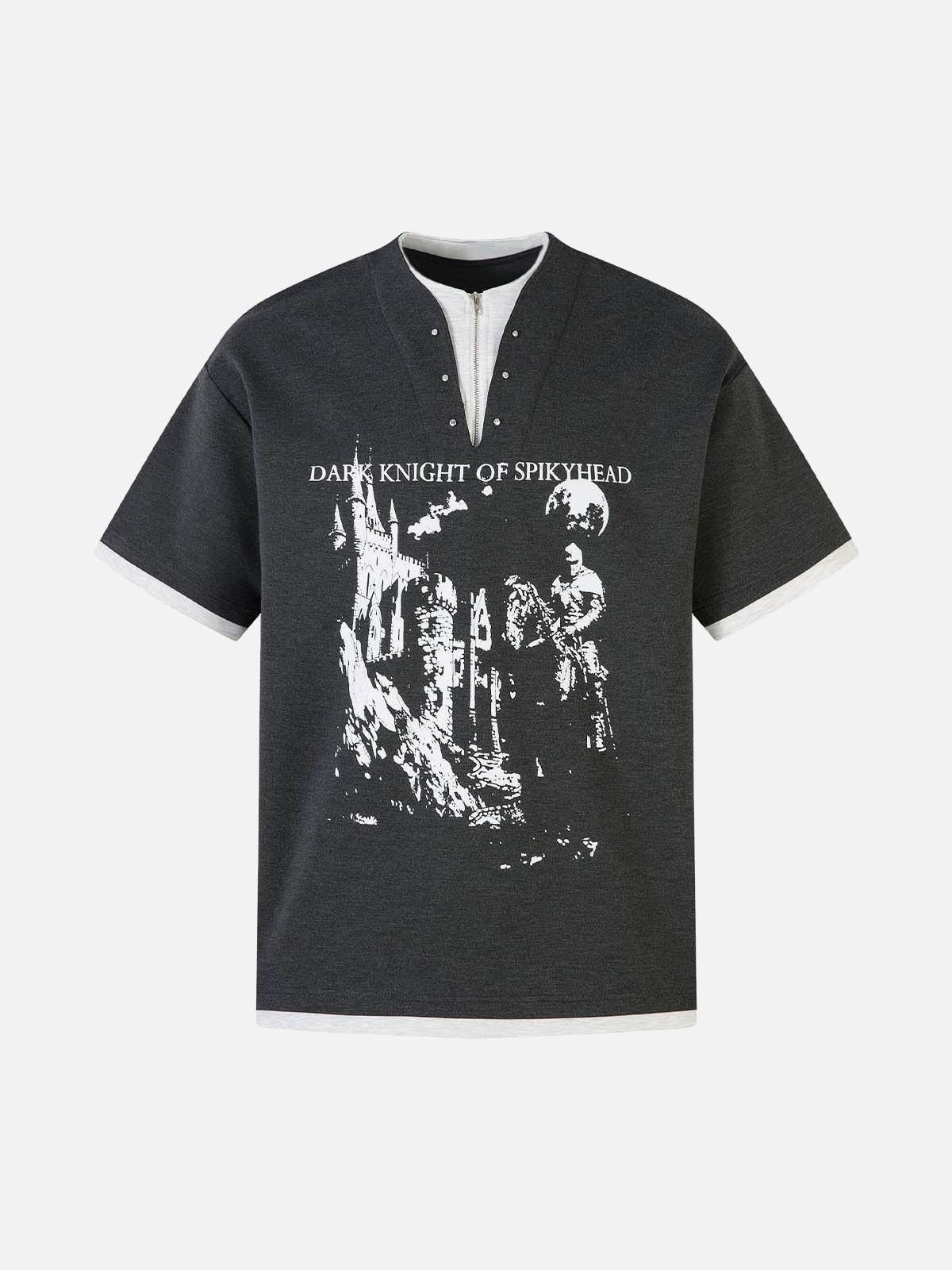 Concert Outfit Retro Faux Two-Piece Print T-Shirt Concert Outfit Retro Faux Two-Piece Print T-Shirt