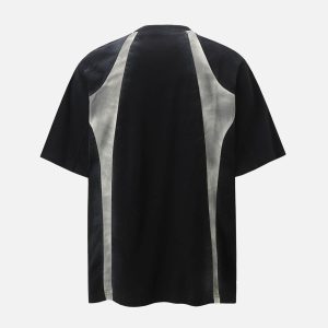 Concert Outfit Retro Functional Patchwork Dirty Dyed T-Shirt