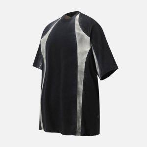 Concert Outfit Retro Functional Patchwork Dirty Dyed T-Shirt