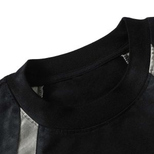 Concert Outfit Retro Functional Patchwork Dirty Dyed T-Shirt