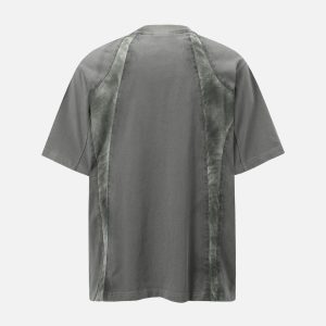 Concert Outfit Retro Functional Patchwork Dirty Dyed T-Shirt