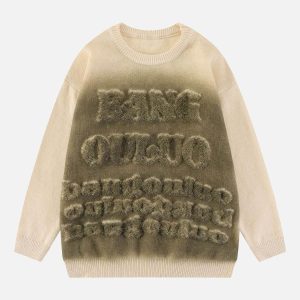 Concert Outfit Retro Gradient Crewneck Sweater