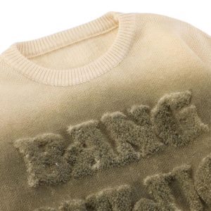 Concert Outfit Retro Gradient Crewneck Sweater