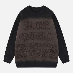 Concert Outfit Retro Gradient Crewneck Sweater