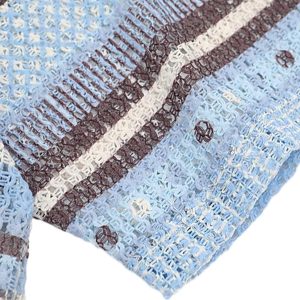 Concert Outfit Retro Gradient Striped Hollow POLO Shirt