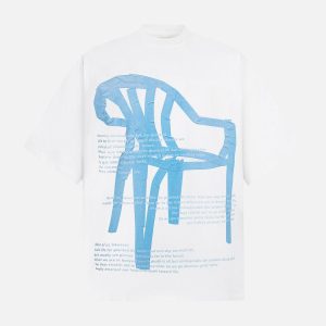 Concert Outfit Retro Graffiti Chair Lettering T-Shirt