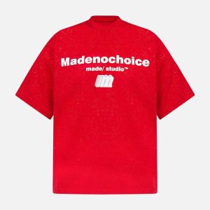 Concert Outfit Retro Heavy Starry Sky Print Font Design Short-Sleeved T-Shirt