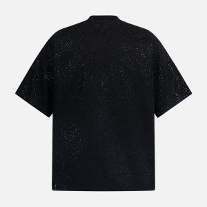 Concert Outfit Retro Heavy Starry Sky Print Font Design Short-Sleeved T-Shirt