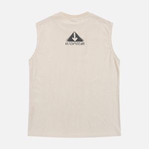 Concert Outfit Retro Hip Hop Abstract Letter Print Vests