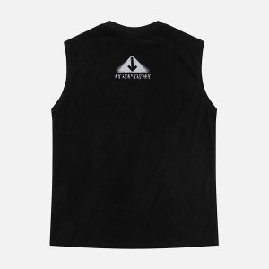 Concert Outfit Retro Hip Hop Abstract Letter Print Vests