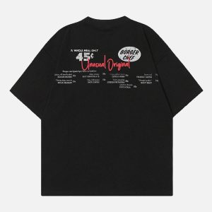 Concert Outfit Retro Hip-Hop Black And White Sticker T-Shirt