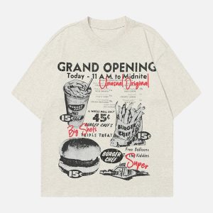 Concert Outfit Retro Hip-Hop Black And White Sticker T-Shirt