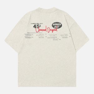 Concert Outfit Retro Hip-Hop Black And White Sticker T-Shirt