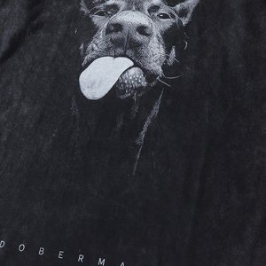 Concert Outfit Retro Hip-Hop Doberman Print T-Shirt