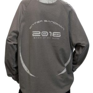 Concert Outfit Retro Jersey Oversized Long Sleeves T-Shirt