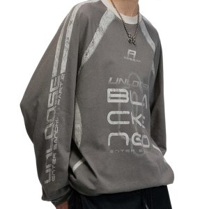 Concert Outfit Retro Jersey Oversized Long Sleeves T-Shirt