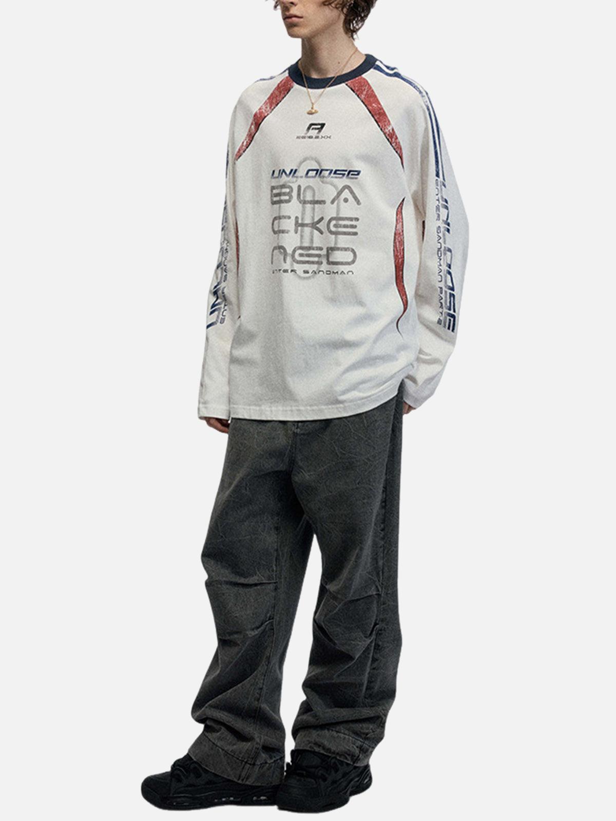 Concert Outfit Retro Jersey Oversized Long Sleeves T-Shirt Concert Outfit Retro Jersey Oversized Long Sleeves T-Shirt